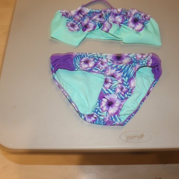Purple & Blue 2 Pcs Justice Bikini Swimsuit Size 14 - Picture 1 of 12